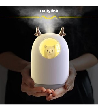 Dailylink Humidifier 5 W 300 ml Aromaterapi Işıklı Taşınabilir Mini Soğuk Buhar Makinesi
