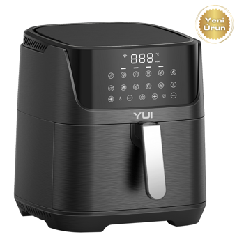 Yui M25 Airfryer 5.5 lt Tek Hazneli Izgara Yapan Yağsız Sıcak Hava Fritözü Siyah