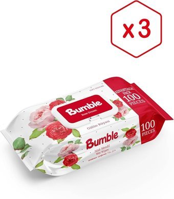Bumble Gülün Rüyası 100 Yaprak 3'lü Paket Islak Mendil