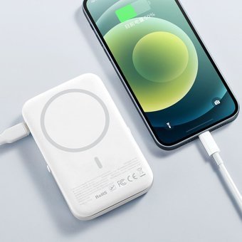 Mcdodo Mc-7050 5000 mAh Hızlı Şarj Mıknatıslı Type C Powerbank Beyaz