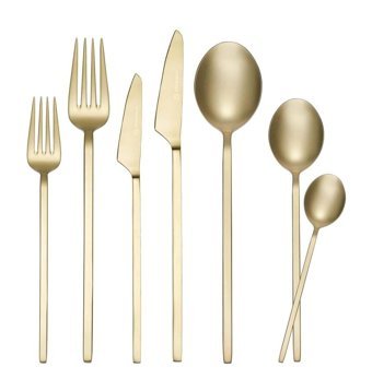 Korkmaz Sakura Satin Parlak 84 Parça 12 Kişilik Çatal Kaşık Bıçak Takımı Gold