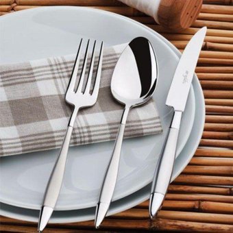 Aryıldız Elegant Prestige Mat-Saten 89 Parça 12 Kişilik Çatal Kaşık Bıçak Takımı Gümüş