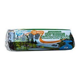 Yener Endüstriyel Jumbo Boy 80x110 cm Çöp Poşeti 10 Adet Siyah