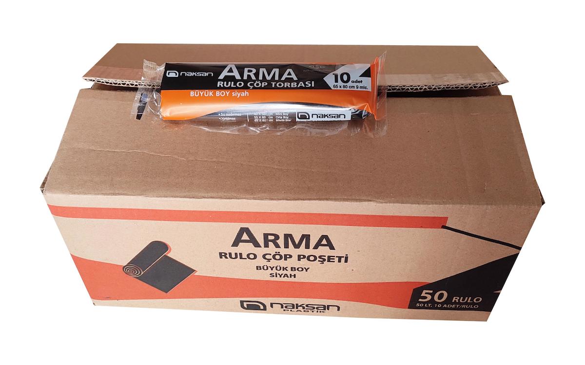 Arma Büyük Boy 65x80 cm Çöp Poşeti 500 Adet Siyah