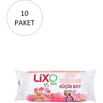 Lixo Karışık Çiçek Kokulu Büzgülü Şeffaf Küçük Boy 40x50 cm Çöp Poşeti 300 Adet