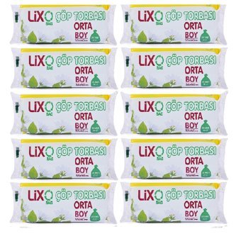 Lixo Büzgülü Orta Boy 55x60 cm Çöp Poşeti 200 Adet Mavi