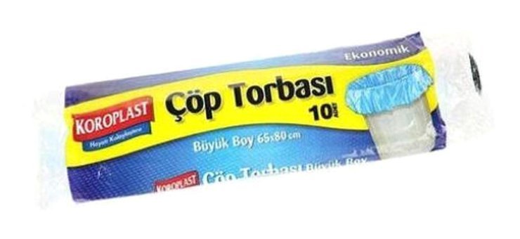 Koroplast Büyük Boy 65x80 cm Çöp Poşeti 2x10 Adet Siyah