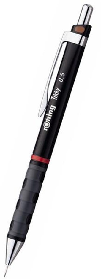 Rotring Tikky Silgili Plastik Metalik Siyah 0.5 mm Uçlu Versatil Kalem