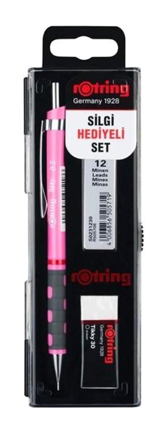 Rotring Tikky Silgili Plastik Neon Pembe 0.7 mm Uçlu Versatil Kalem Seti