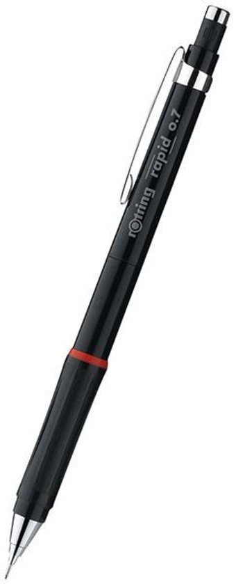 Rotring Rapid Silgili Plastik Metalik Siyah 0.7 mm Uçlu Versatil Kalem