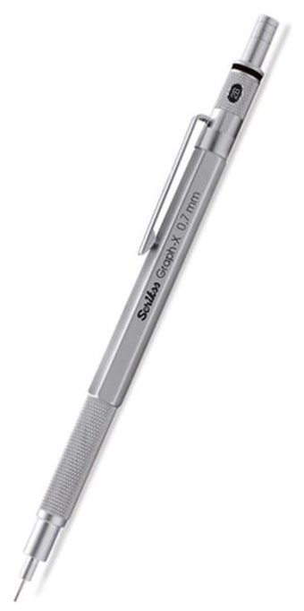 Scrikss Office Graph X Silgili Metal Metalik Gri 0.7 mm Uçlu Versatil Kalem