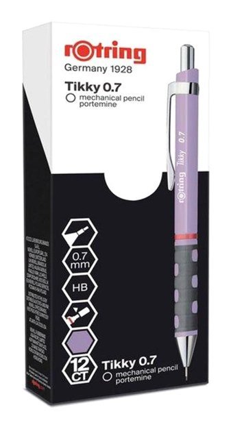 Rotring Tikky Silgili Plastik Metalik Mor 0.7 mm Uçlu Versatil Kalem