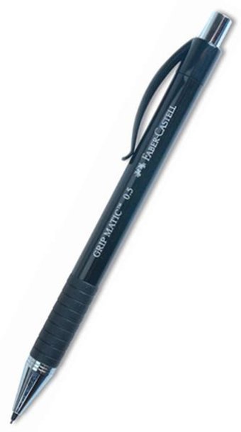 Faber-Castell 1318 Grip Matic Silgili Plastik Metalik Siyah 0.5 mm Uçlu Versatil Kalem