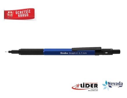 Scrikss Graph X Silgili Metal Metalik Mavi 0.7 mm Uçlu Versatil Kalem