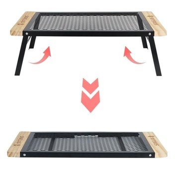 Argeus 2 Kişilik Rock 52x52 cm Tabureli Çantalı Kare Ahşap-Metal Katlanır Kamp Masası Kahverengi-Turkuaz