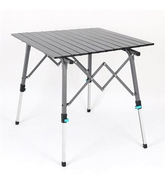 Argeus Rock 52x52 cm Tabureli Çantalı Kare Ahşap-Metal Katlanır Kamp Masası Kahverengi-Mandalina