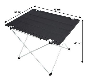 Famebag 73x53 cm Çantalı Kare Alüminyum Katlanır Kamp Masası Çok Renkli