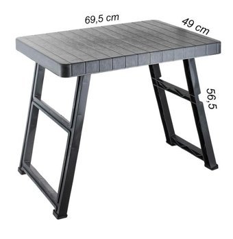 Cbtx Global 49x49 cm Çantalı Kare Alüminyum-Kumaş Katlanır Kamp Masası Turuncu