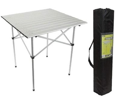 Cbtx Global 40x29 cm Mini Dikdörtgen Alüminyum Katlanır Kamp Masası Gri