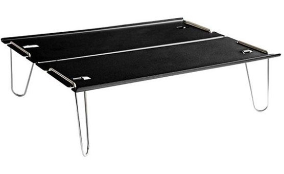Exent 70x50 cm Çantalı Dikdörtgen Kumaş Katlanır Kamp Masası Siyah