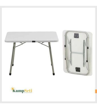 Argeus 4 Kişilik Rock 52x52 cm Tabureli Çantalı Kare Ahşap-Metal Katlanır Kamp Masası Mavi