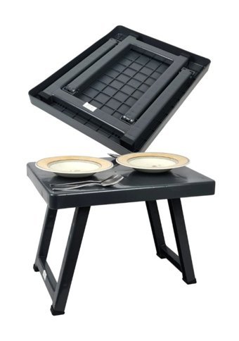 Cbtx Global 30x16 cm Yuvarlak Ahşap Katlanır Kamp Masası Kahverengi