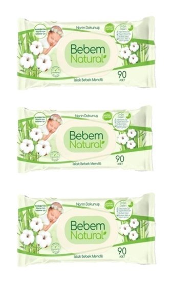 Bebem Natural Narin Dokunuş 90 Yaprak 3'lü Paket Islak Mendil