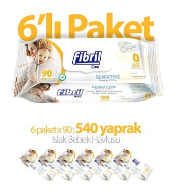 Fibril Baby Sensitive 90 Yaprak 6'lı Paket Islak Mendil