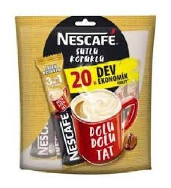 Nescafe 3'ü 1 Arada Sütlü Köpüklü 17.4 gr 20 Adet Granül Kahve Hazır Kahve