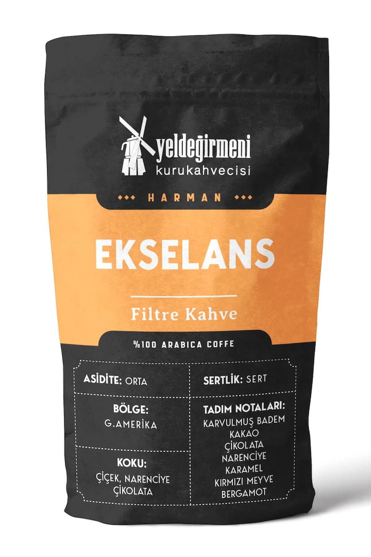 Yeldeğirmeni Kurukahvecisi Ekselans Çikolata - Kavrulmuş Badem - Narenciye Aromalı Güney Amerika Arabica Öğütülmüş Filtre Kahve 1 kg