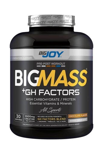 Bigjoy Sports +Gh Factors Çikolata Aromalı 30 Servis Kas Yapıcı Karbonhidrat 3000 gr Toz