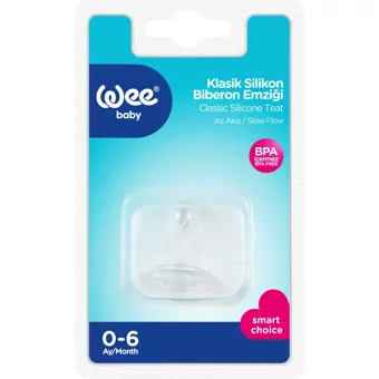 Wee Baby No:1 Silikon Yenidoğan 0-6 Ay Yavaş Akış Damaklı Biberon Emziği