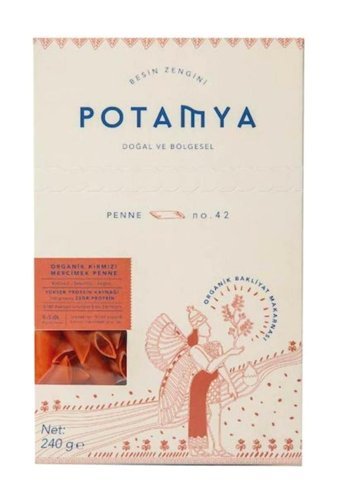 Potamya Organik Kırmızı Mercimek Penne Makarna 240 gr