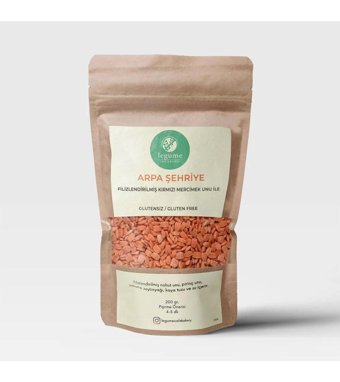 Legume Filizlendirilmiş Kırmızı Mercimek Unlu Glutensiz Arpa Şehriye Makarna 200 gr