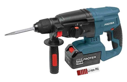 Proter PST 940 HD 21 V 4260 darbe/dk Akülü Şarjlı Kırıcı Delici Matkap