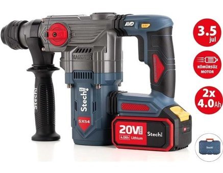 Stechend SX54 800 W 3200 darbe/dk 3.6 kg Akülü Şarjlı Kırıcı Delici Matkap
