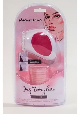 Naturalove Tüm Ciltler İçin Tek Başlıklı Fırçalı Silikon Pilli Titreşimli Yüz Temizleme Cihazı Pembe