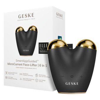 Geske Smart Appguided 400 mAH Tüm Ciltler İçin Çift Başlıklı Fırçalı Silikon Şarjlı Titreşimli Yüz Temizleme Cihazı Siyah