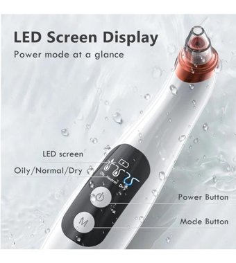 Eragon 400 mAH Tüm Ciltler İçin 6 Başlıklı Şarjlı Titreşimli Vakumlu Yüz Temizleme Cihazı Beyaz