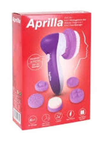 April Skin Tüm Ciltler İçin 6 Başlıklı Fırçalı Silikon Şarjlı Titreşimli Yüz Temizleme Cihazı Mor