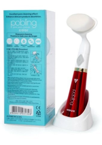 Dopagu Pobling Habalan 400 mAH Tüm Ciltler İçin Tek Başlıklı Fırçalı Silikon Pilli Titreşimli Yüz Temizleme Cihazı Kırmızı