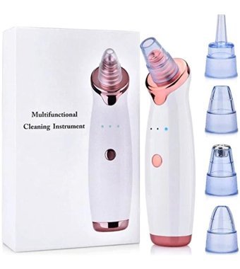 Forestbird 850 mAH Tüm Ciltler İçin 5 Başlıklı Fırçalı Silikon Elektrikli Titreşimli Vakumlu Yüz Temizleme Cihazı Beyaz