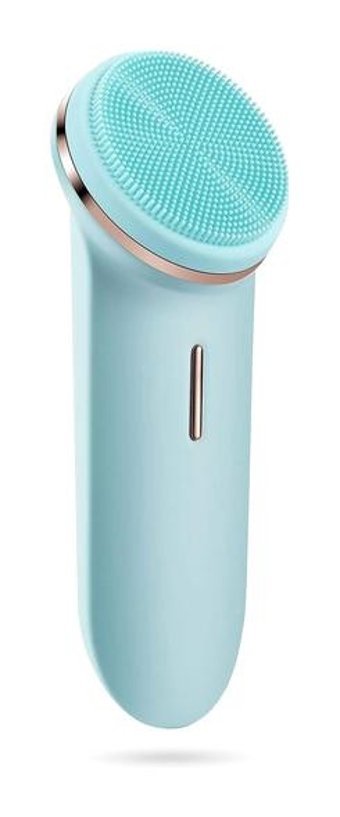 Omid Om-100 400 mAH Tüm Ciltler İçin Tek Başlıklı Fırçalı Silikon Şarjlı Titreşimli Yüz Temizleme Cihazı Mavi