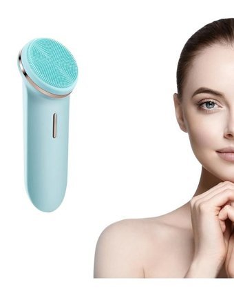 Omid Om-100 400 mAH Tüm Ciltler İçin Tek Başlıklı Fırçalı Silikon Şarjlı Titreşimli Yüz Temizleme Cihazı Mavi