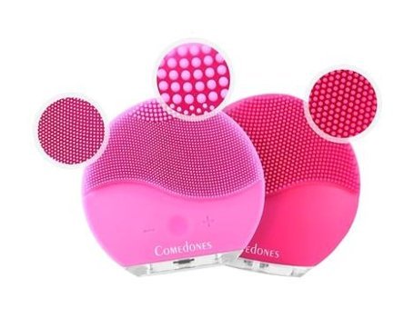 Comadones 200 mAH Tüm Ciltler İçin Tek Başlıklı Fırçalı Silikon Şarjlı Titreşimli Vakumlu Yüz Temizleme Cihazı Pembe