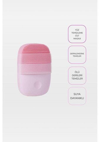 Kohlemann 400 mAH Tüm Ciltler İçin Tek Başlıklı Fırçalı Silikon Şarjlı Titreşimli Yüz Temizleme Cihazı Pembe