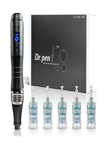 Dr. Pen 400 mAH Tüm Ciltler İçin 5 Başlıklı Şarjlı Titreşimli Vakumlu Yüz Temizleme Cihazı Siyah