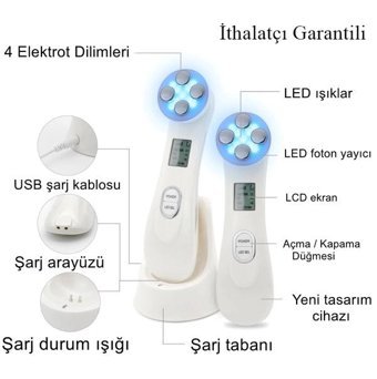 Reidan 500 mAH Tüm Ciltler İçin Tek Başlıklı Şarjlı Titreşimli Yüz Temizleme Cihazı Beyaz