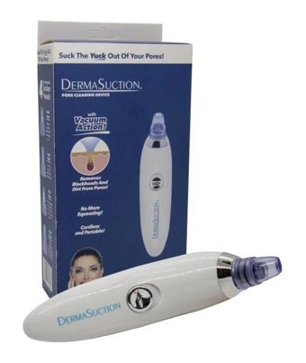 Derma Suction 850 mAH Tüm Ciltler İçin 3 Başlıklı Silikon Şarjlı Titreşimli Vakumlu Yüz Temizleme Cihazı Beyaz