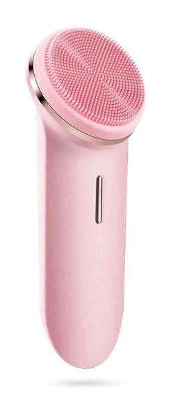 Omid Om-100 400 mAH Tüm Ciltler İçin Tek Başlıklı Fırçalı Silikon Şarjlı Titreşimli Yüz Temizleme Cihazı Pembe